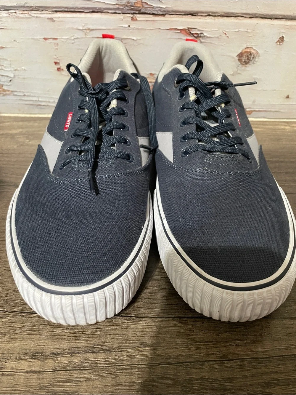 Levi's Men's Navy and gray Low-Top Canvas Sneakers